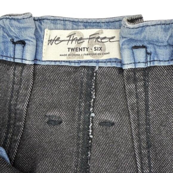 Free People East Of Eden Paperbag Denim Skirt In Washed Black Size 26 - Picture 7 of 9